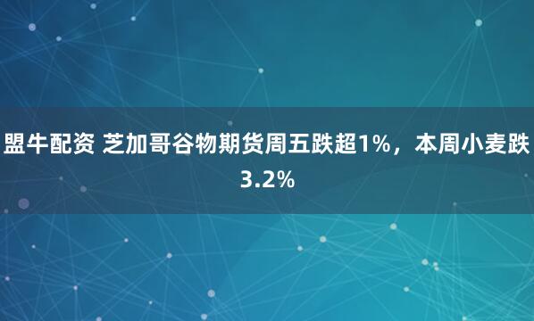 盟牛配资 芝加哥谷物期货周五跌超1%，本周小麦跌3.2%